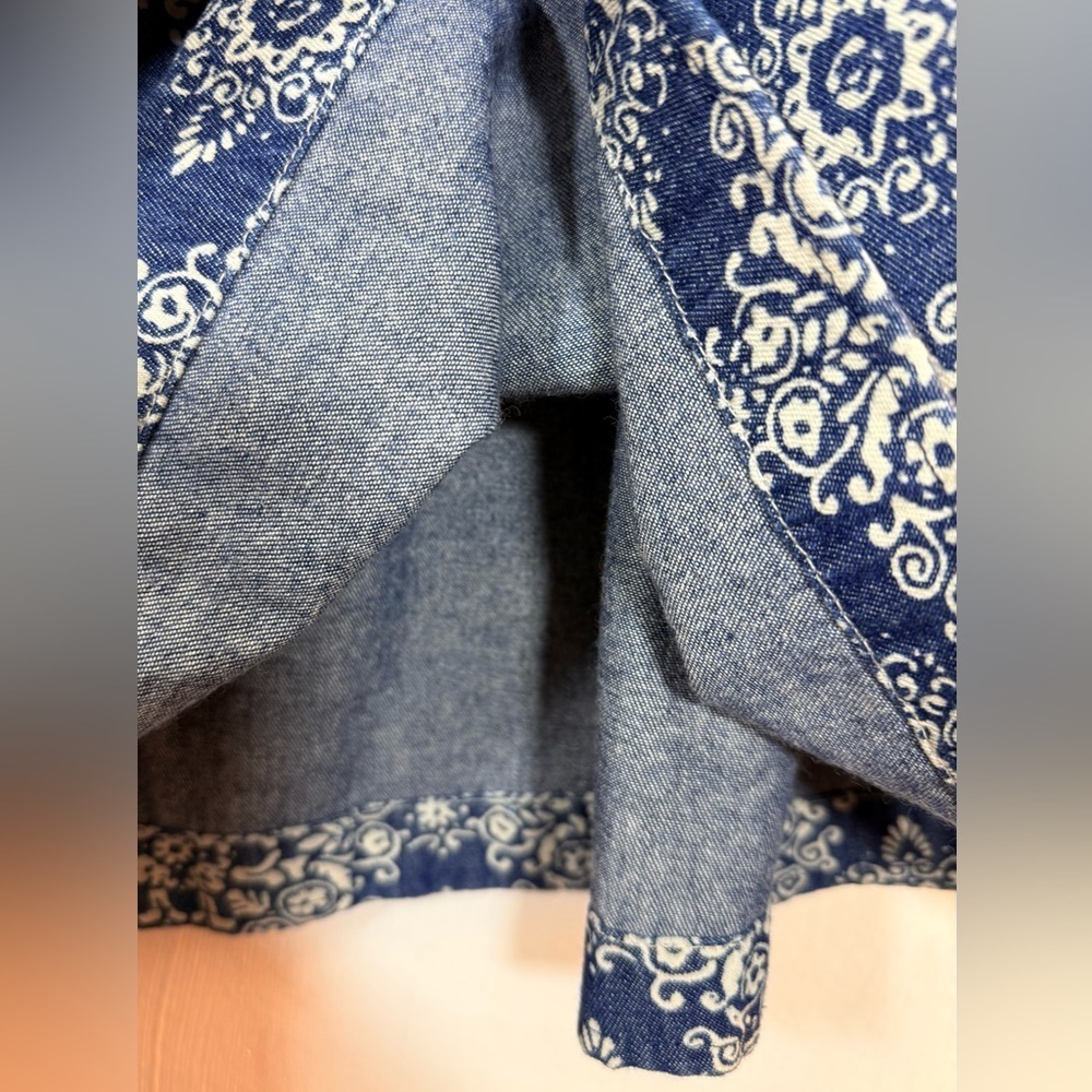 LOFT Navy and Cream A-Line Skirt - Picture 5 of 12
